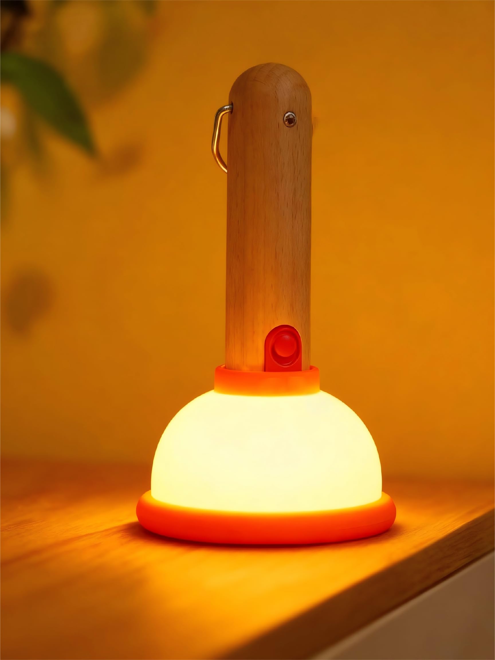 ウェーブランプ ナイトライト Amaredom Plunger Night Light, Cute Plunger Lamp, Wooden Bar